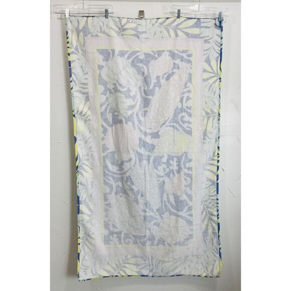 Vintage Pastel Beach Towel Ocean Seashells Made Brazil Coastal Images Cotton Art - Picture 3 of 11